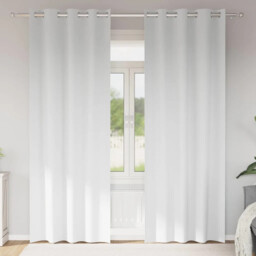 Curtains With Curtains 2 Pcs Pure White Polyester Vidaxl