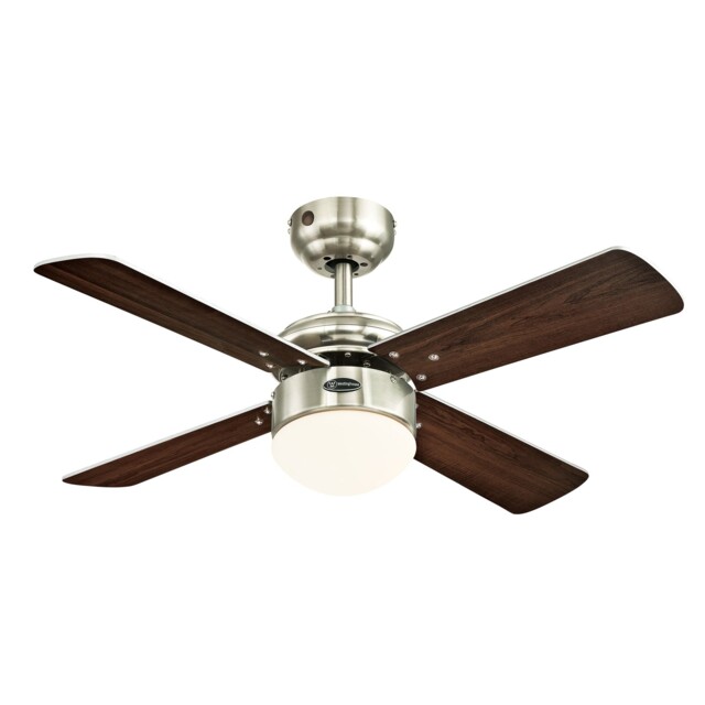 Dimmable Led Ceiling Fan And Remote Westinghouse Colosseum Nickel 90cm