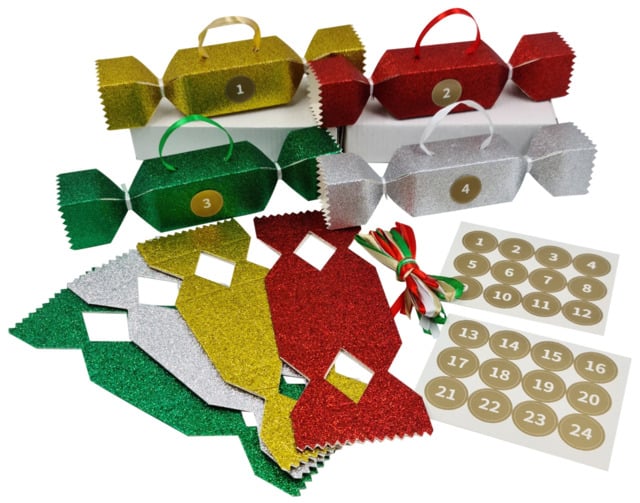 Make & Fill Your Own Advent Calendar Christmas Tree Decoration Glitter