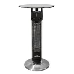 Dellonda Garden Bistro Table With 1600w Heater 95cm Black/stainless