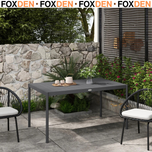 Aluminium Frame Garden Dining Table For Patio Decking Or Outdoor