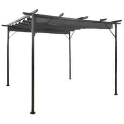 Pergola With Retractable Roof Anthracite 3x3 M Steel 180 G/m² Vidaxl