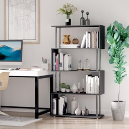 Wooden Wood S Shape Storage Display Unit Bookcase Bookshelf Room