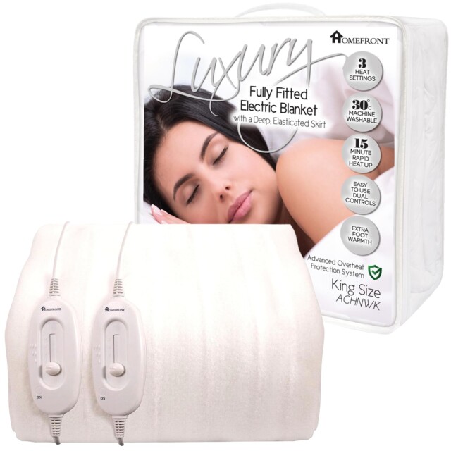 Homefront Electric Blanket King Size Dual Control 203 X 152 X 40 King,