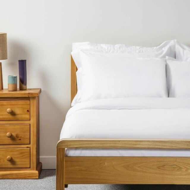 Mitre Comfort Cairo Duvet Cover In White - 100% Cotton Percale -