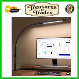 Flexible Led Desk Lamp With Swing Arm Clamp Eye-care Light 12w 1 Pack