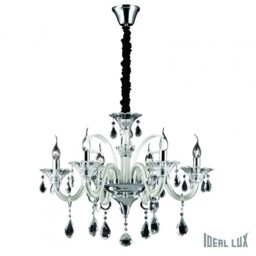 Ideal Lux 5-light Crystal Glass Chandelier Chrome Modern Light