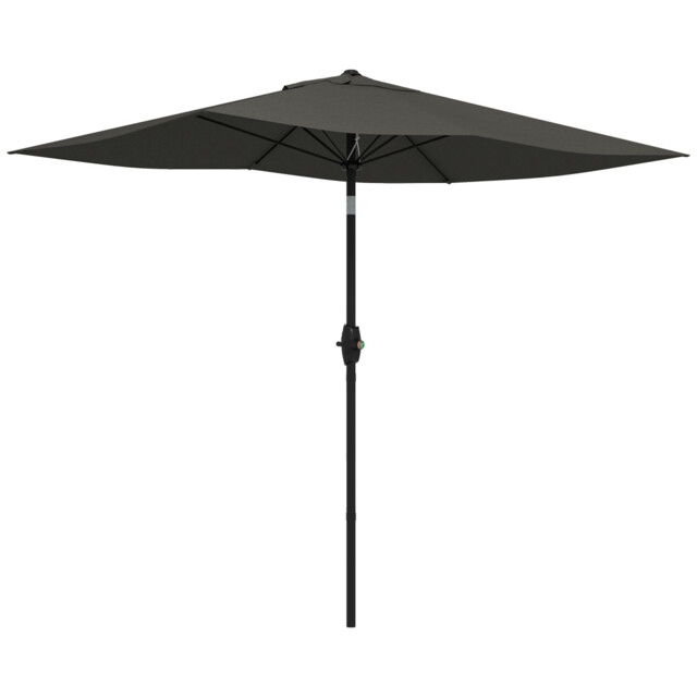 Garden Parasol Rectangular Dark Grey 300x200cm Aluminium Steel