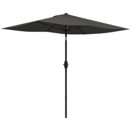 Garden Parasol Rectangular Dark Grey 300x200cm Aluminium Steel