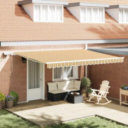 Retractable Awning With Manual 450 X 300 Cm Multicolour Vidaxl