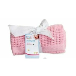 First Steps Soft 100% Cotton Cellular Baby Blanket Pink Pram Cot Throw