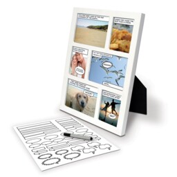 Comic Book Photo Frame White Multi Picture Speech Bubble Stickers
