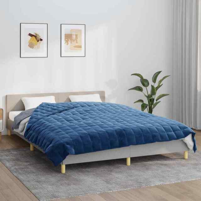 Weighted Blanket Blue 220x235 Cm King 11 Kg Fabric Vidaxl