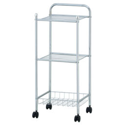 Furinno Wayar 3-tier Tray Shelf With Casters, Chrome
