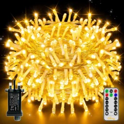 Ollny Fairy Lights Mains Powered 20m 200 Led Outdoor String 20m, Warm