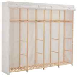 Wardrobe White 200x40x170 Cm Fabric Vidaxl