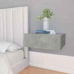Floating Nightstand Concrete Grey 40x30x15 Cm Engineered Wood Vidaxl