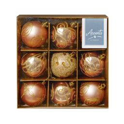 Christmas Shatterproof Baubles 9 Pack 60mm Tree Decoration Rose Gold