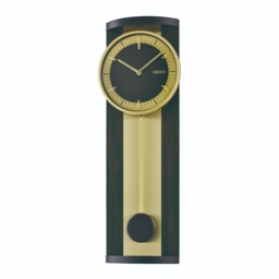 Seiko Timeless Black & Gold Wooden Pendulum Clock Qxc244g