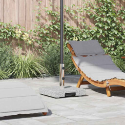 Parasol Base Grey Granite 41x41x37cm Outdoor Heavy Wheeled Stone