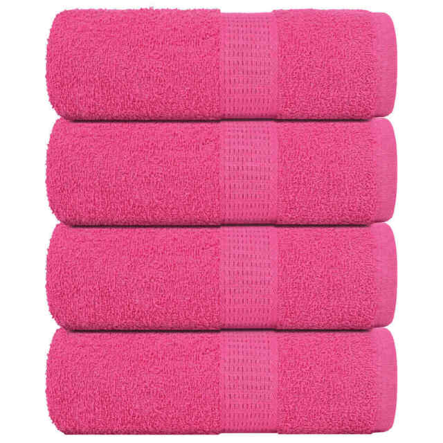 Guest Towels 4 Pcs Pink 30x50 Cm 360 Gsm 100% Cotton Vidaxl