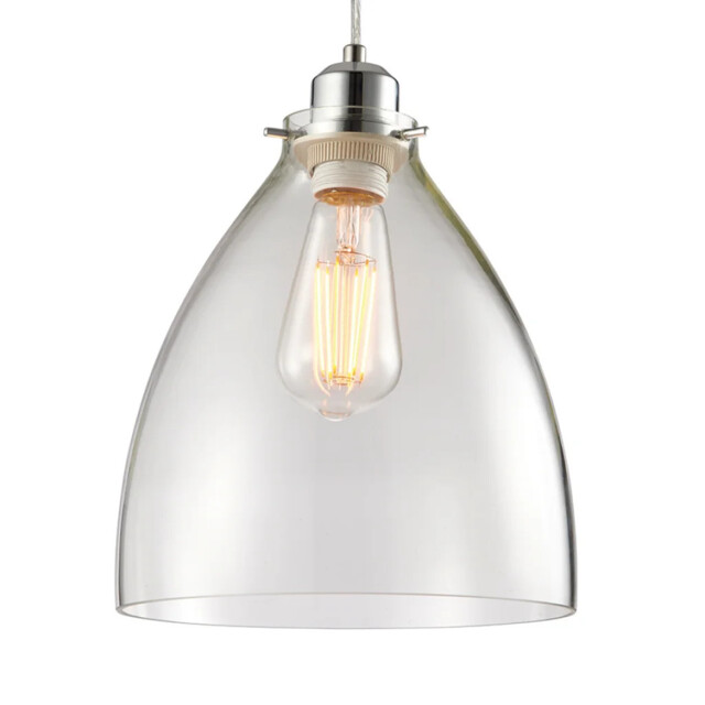 Lampshade Silver Elstow Glass Polished Chrome 220mm Shade Only Endon