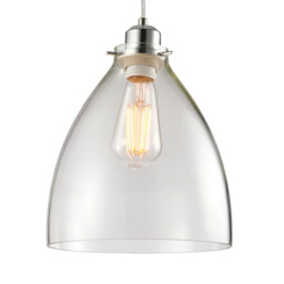 Lampshade Silver Elstow Glass Polished Chrome 220mm Shade Only Endon