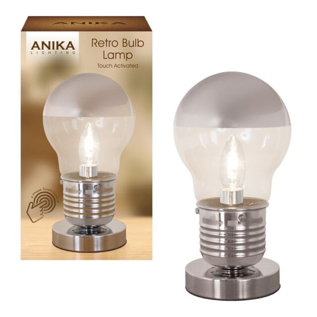 Anika Touch Activated Opal Light Bulb Bedside Table Lamp Deco Style