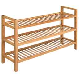 Shoe Rack With 3 Shelves 100x27x60 Cm Solid Oak Wood Vidaxl
