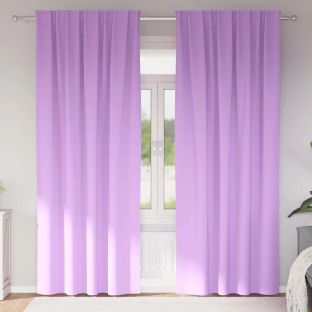 Curtains With Curtains 2 Pcs Purple Polyester Vidaxl