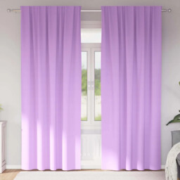 Curtains With Curtains 2 Pcs Purple Polyester Vidaxl