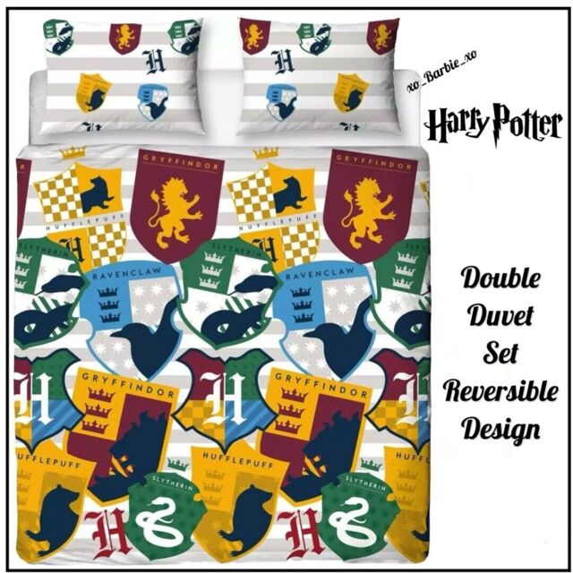 Harry Potter Double Duvet Cover Bedding Set Reversible Hogwarts