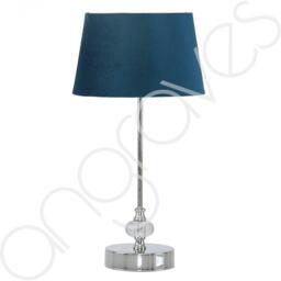 Marine Blue Table Lamp With Silver Chrome Candlestick Base Home Light