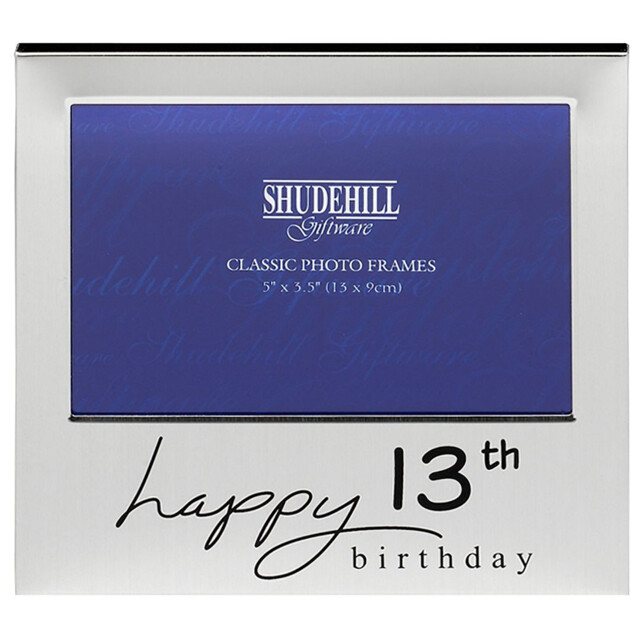 Shudehill Happy Birthday Satin Silver Photo Frame - Milestone Ages 1st