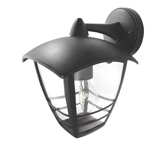 6 X Philips 15380/30/16 Creek Black Outdoor Up Lantern Wall Light