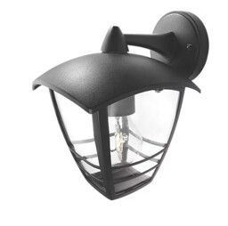6 X Philips 15380/30/16 Creek Black Outdoor Up Lantern Wall Light
