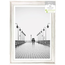 Design Group White Solitaire Shabby Chic Distressed Wood Styrene A4,