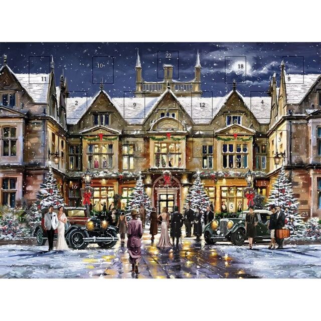 Snowy Glamorous 1930 Hotel Advent Calendar - 24 Doors Glitter Finish