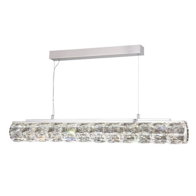 Chrome Finish Trim Led Pendant Ceiling Fitting Light With Clear Oblong