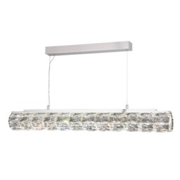 Chrome Finish Trim Led Pendant Ceiling Fitting Light With Clear Oblong