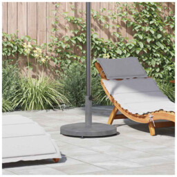 Parasol Base Dark Grey Wood Look 48x48x32 Cm Steel Round Heavy Duty