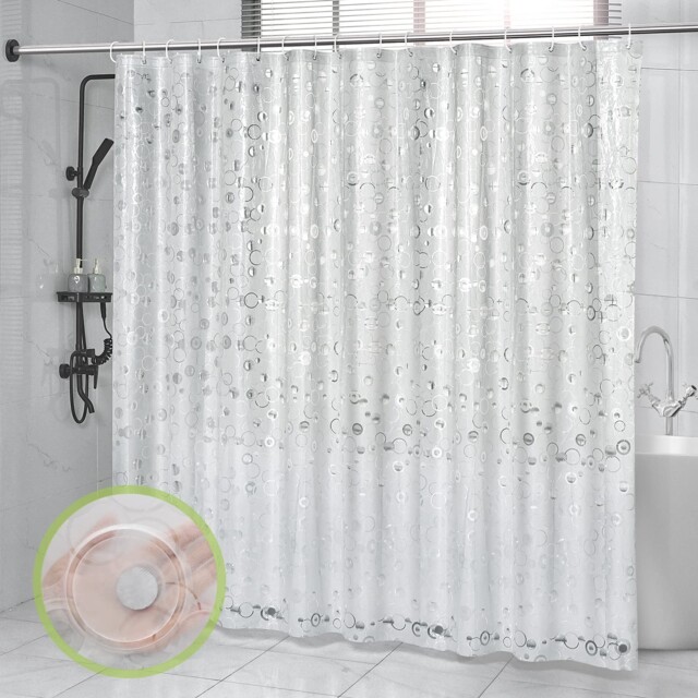 "Otraki Clear Shower Curtain, W 94.5"" X L 78.7"" (1 Panels),"