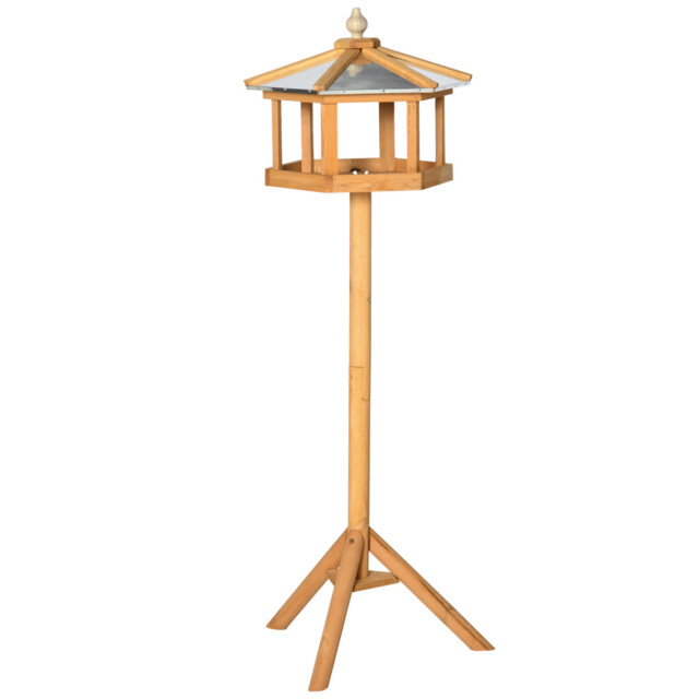 Bird Feeder Wooden Table Stand Garden Feeding Station Outdoor House
