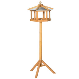 Bird Feeder Wooden Table Stand Garden Feeding Station Outdoor House