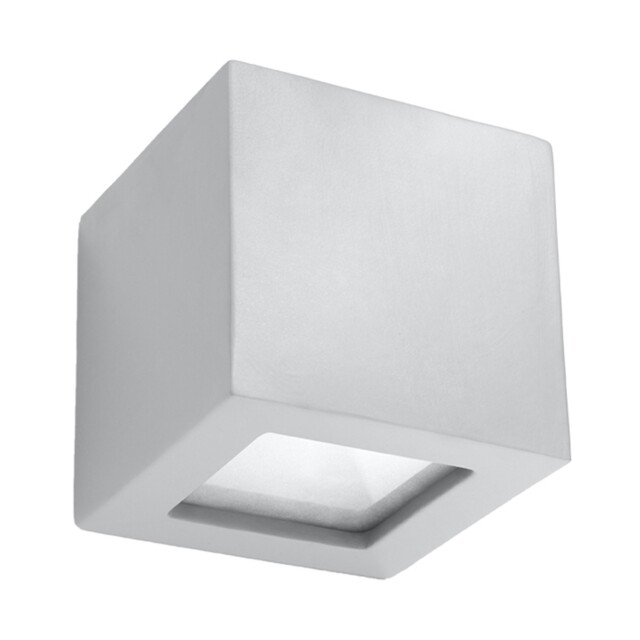 Wall Lamp Square Gray Ceramic&glass 14x14x14 Cm Minimalist E27 Ip20