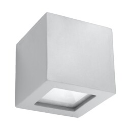 Wall Lamp Square Gray Ceramic&glass 14x14x14 Cm Minimalist E27 Ip20