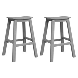 Bar Stool 2 Pcs Hdpe Garden Furniture Outdoor Seating Modern Terrace