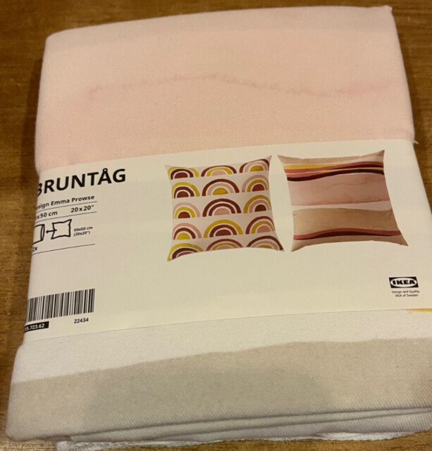 Ikea Bruntag 2 Pack Set Of Cushion Covers Pastel Pink 50 X 50 Cm