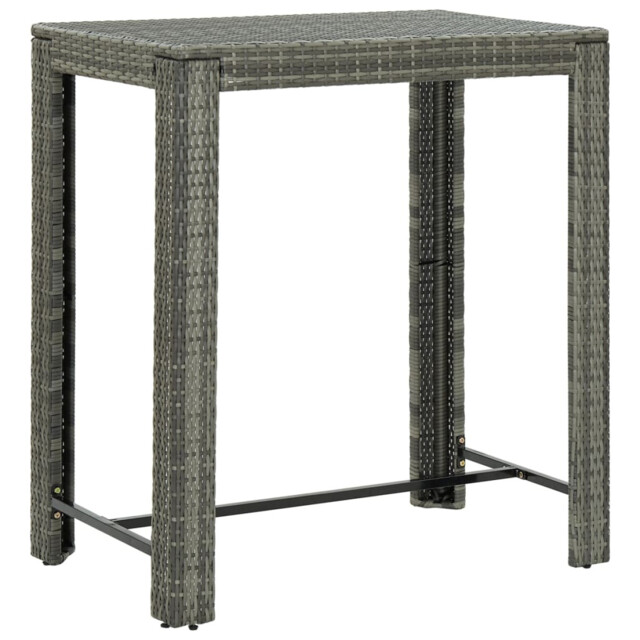 Bar Table Grey Pe Rattan Powder-coated Steel 100x60.5x110.5cm Outdoor