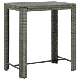 Bar Table Grey Pe Rattan Powder-coated Steel 100x60.5x110.5cm Outdoor